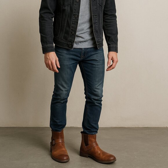 BED|STÜ Brown Leather Buckle Ankle Men's Boots – Size 8 - Picture 1 of 15